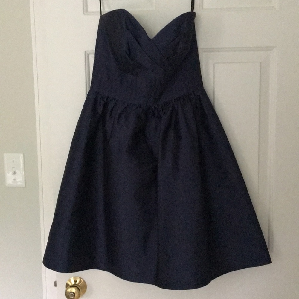 Navy taffeta cocktail dress
